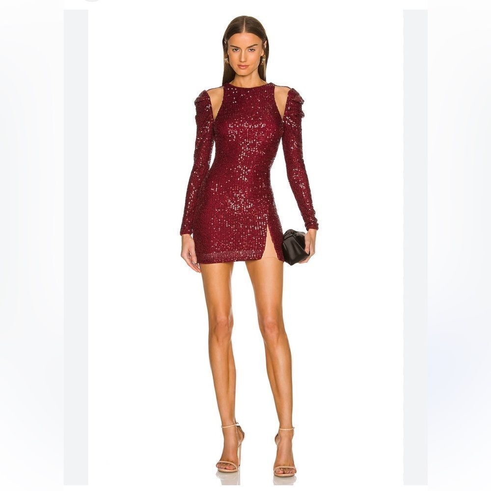 Michael Costello X  REVOLVE Canal Mini Dress in Burgundy